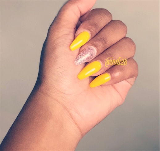 Yellow Acrylic Nails - Nail Art Gallery