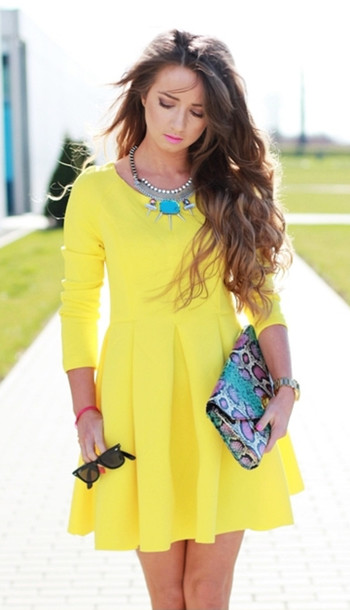 dress, yellow dress, fashion blogger, spring outfits - Wheretoget
