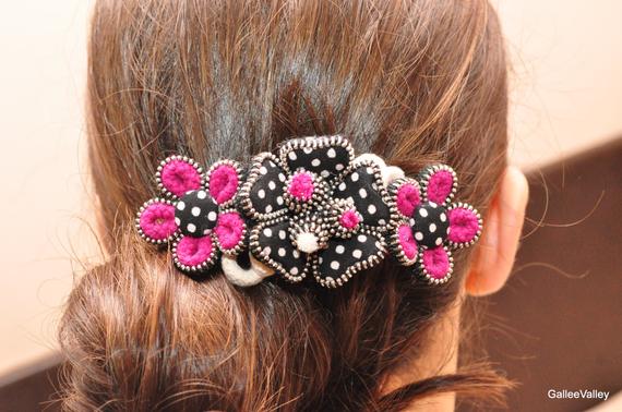 Artisan jewelry Unique hair clip Woman hair barrette Flower | Etsy